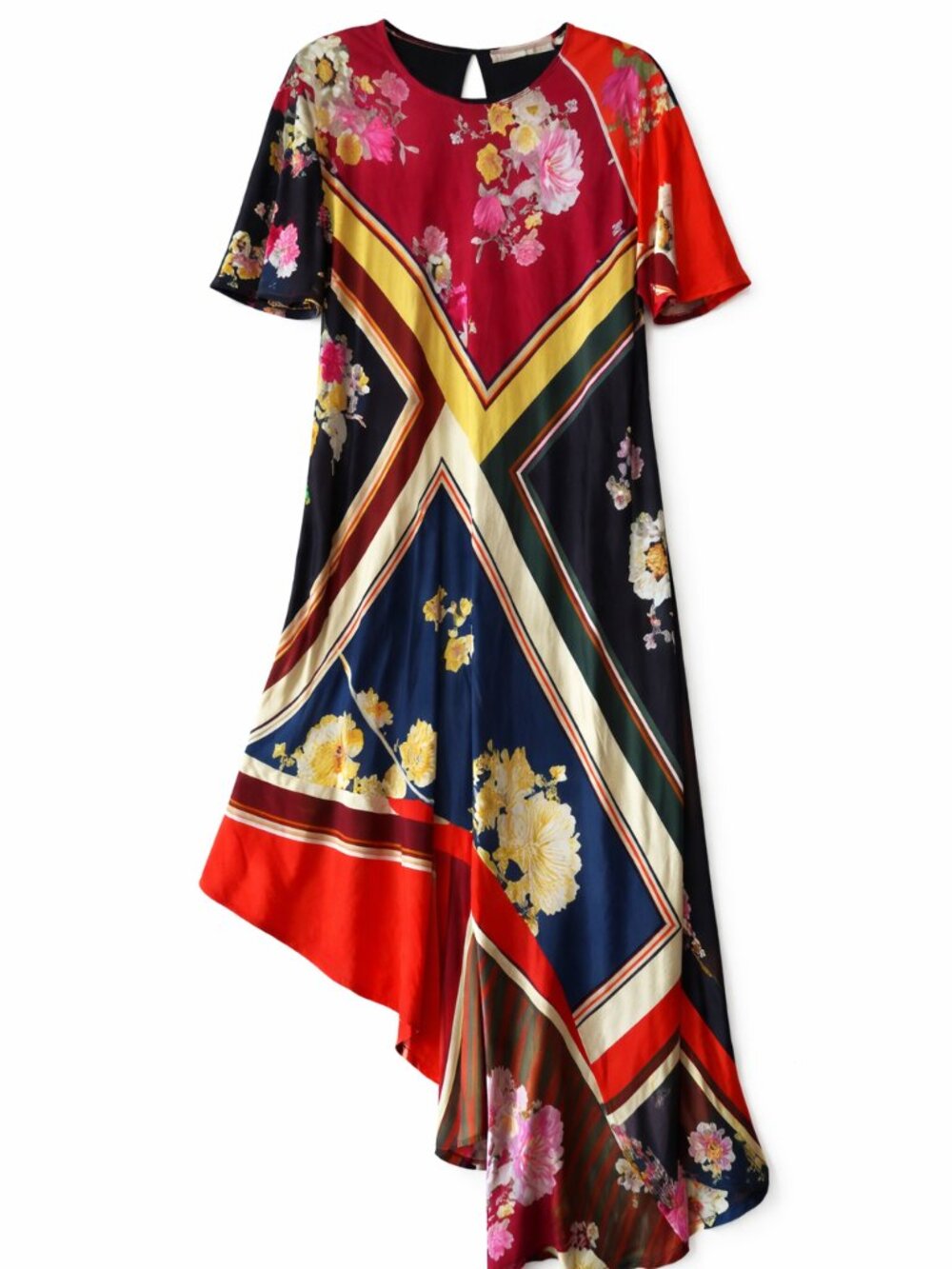 Preen Line Asymmetrical Floral Midi Dress Statement Designer Event Dress XS
